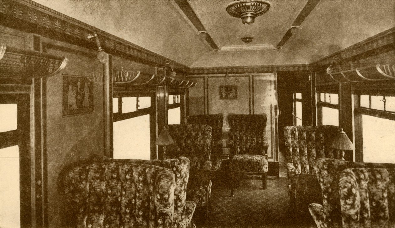 Interiør i Pullman Car, Marjorie, Southern Railway, 1930. av Unbekannt