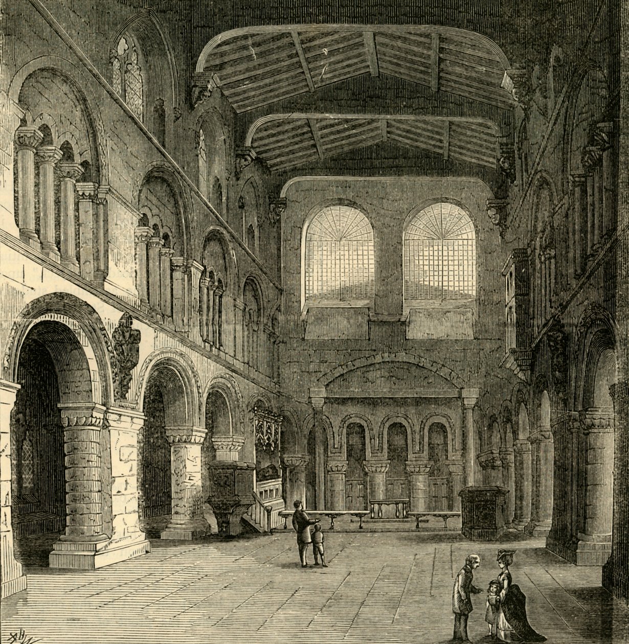 Interiør av St. Bartholomew-The-Great, c1872. av Unbekannt