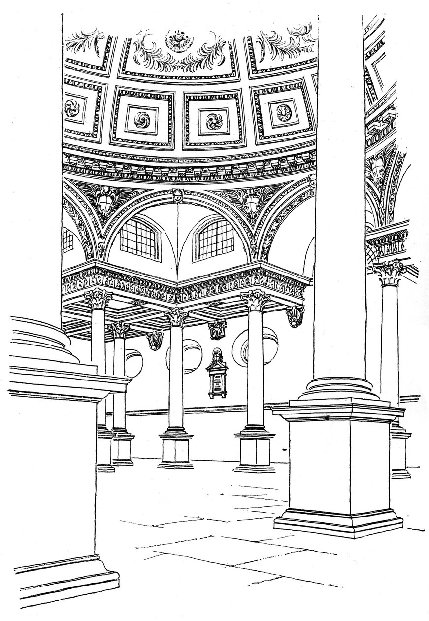 Interiør av St Stephens Church, Walbrook, City of London, 1893 av Unbekannt