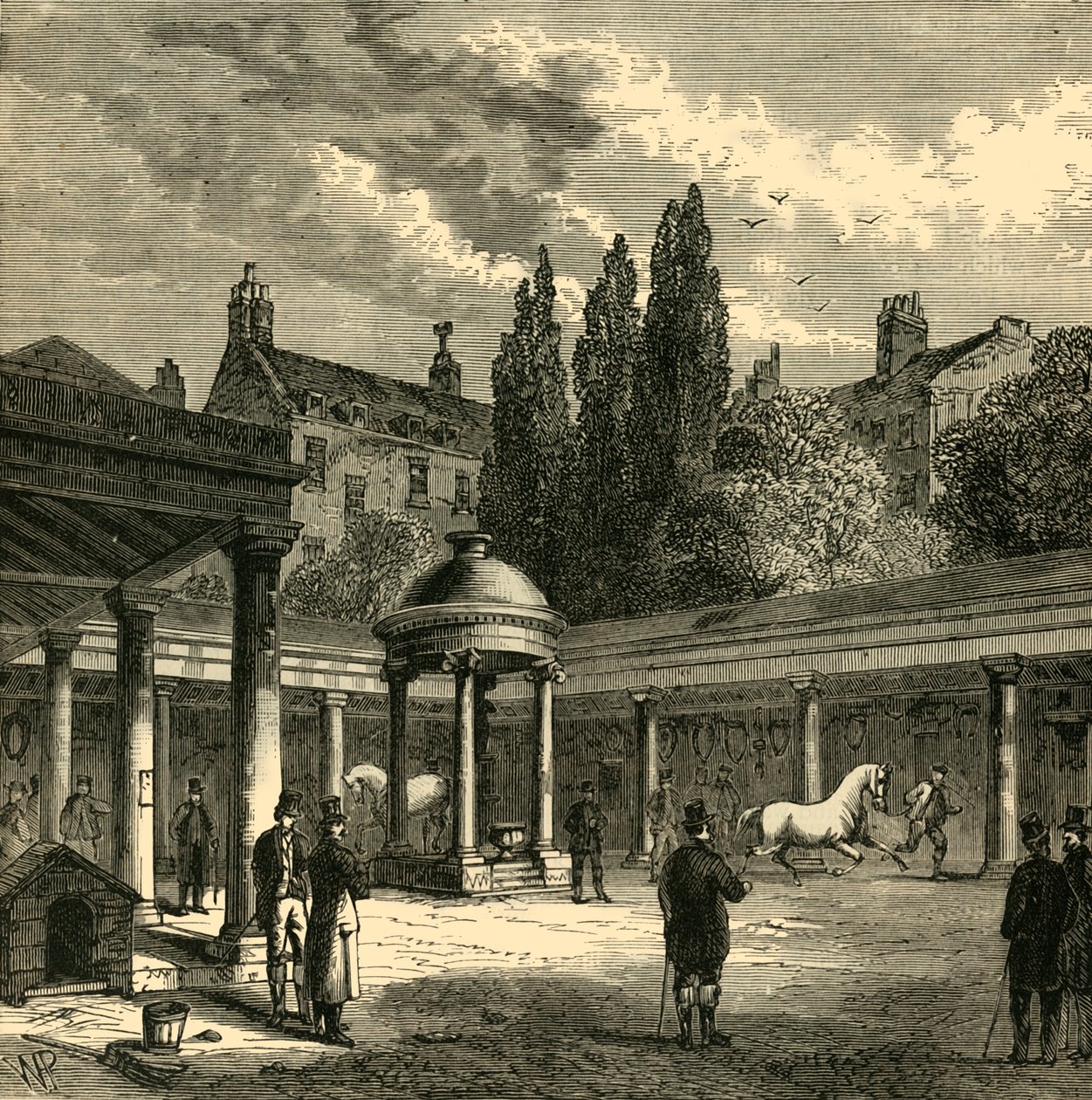 Interiør av Court-Yard of Old Tattersalls., c1876. av Unbekannt