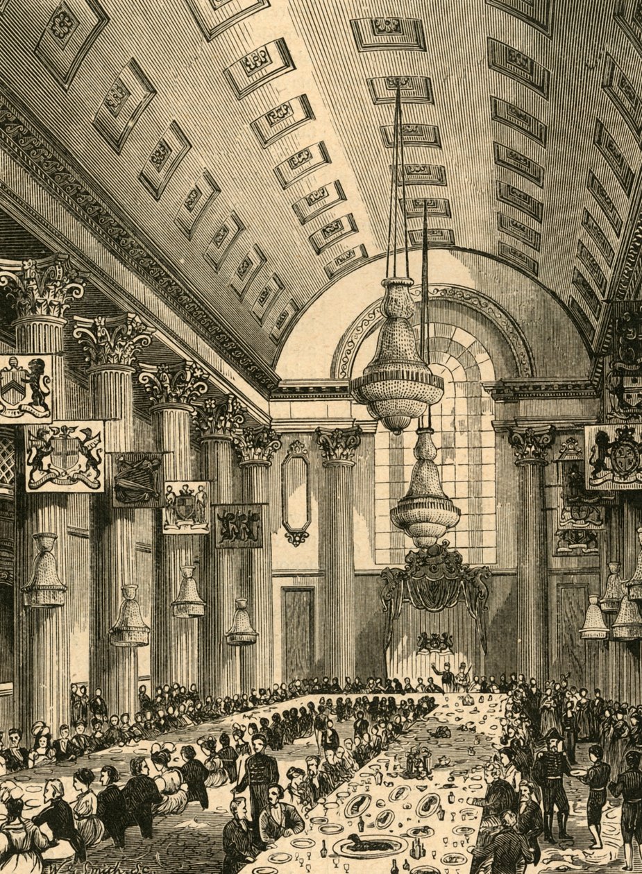 Interiøret i den egyptiske hallen, 1897. av Unbekannt