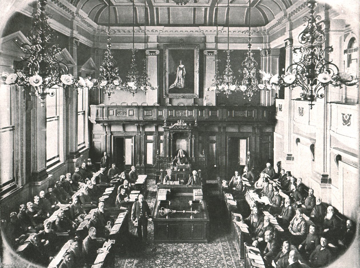 Interiør av House of Assembly, Cape Town, Sør-Afrika, 1895. av Unbekannt