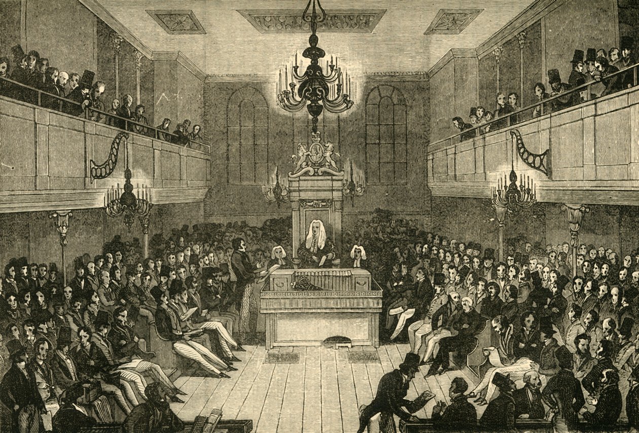 Interiør i Underhuset, 1834, 1881. av Unbekannt