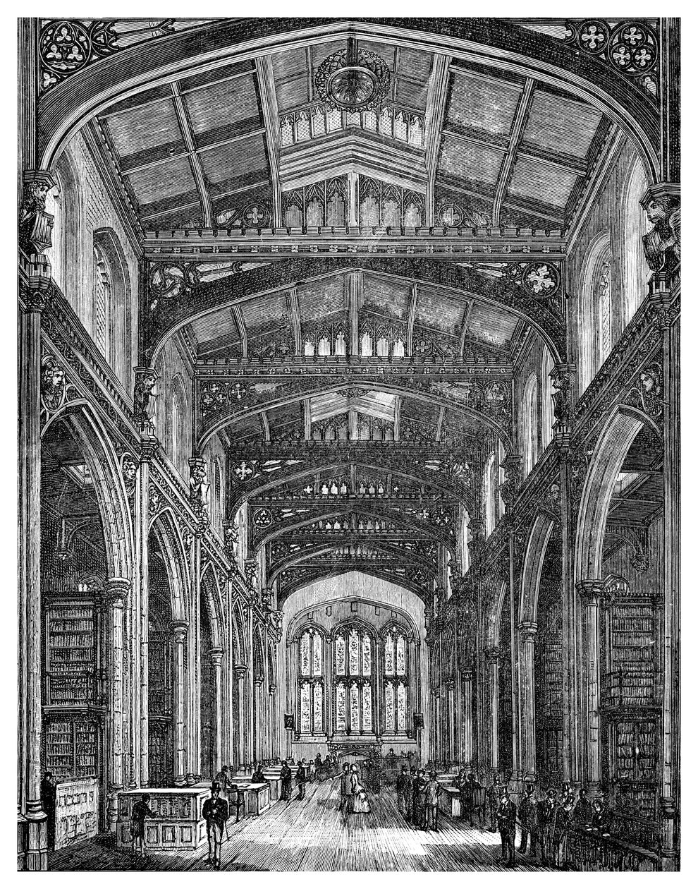 Interiør av biblioteket, Guildhall, City of London, 1886 av Unbekannt