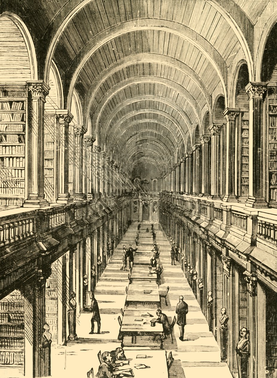 Interiør av biblioteket, Trinity College, 1898. av Unbekannt