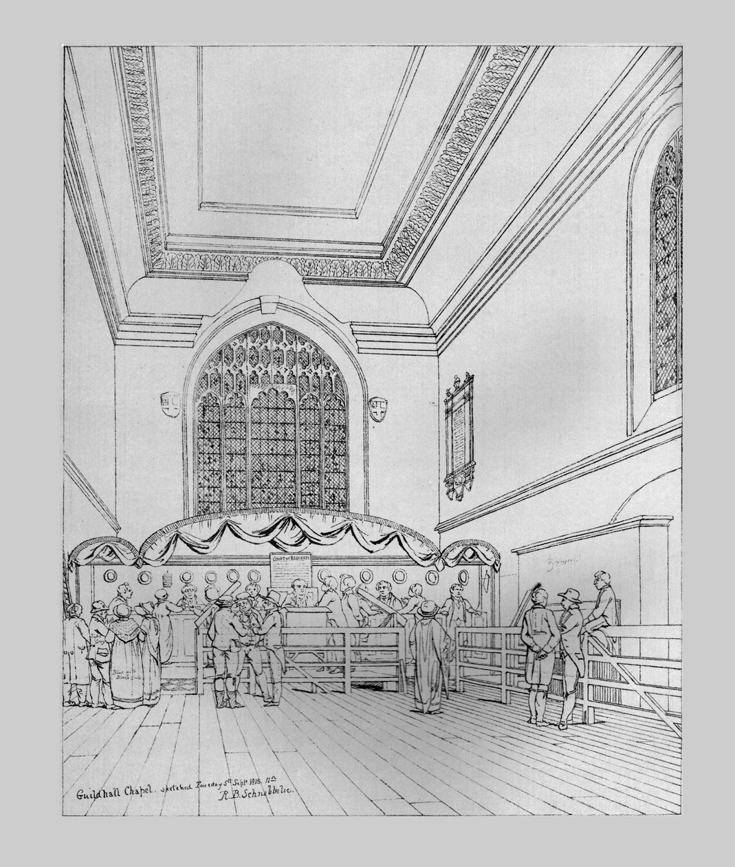 Innvendig utsikt over Guildhall Chapel, 1815, 1886 av Unbekannt