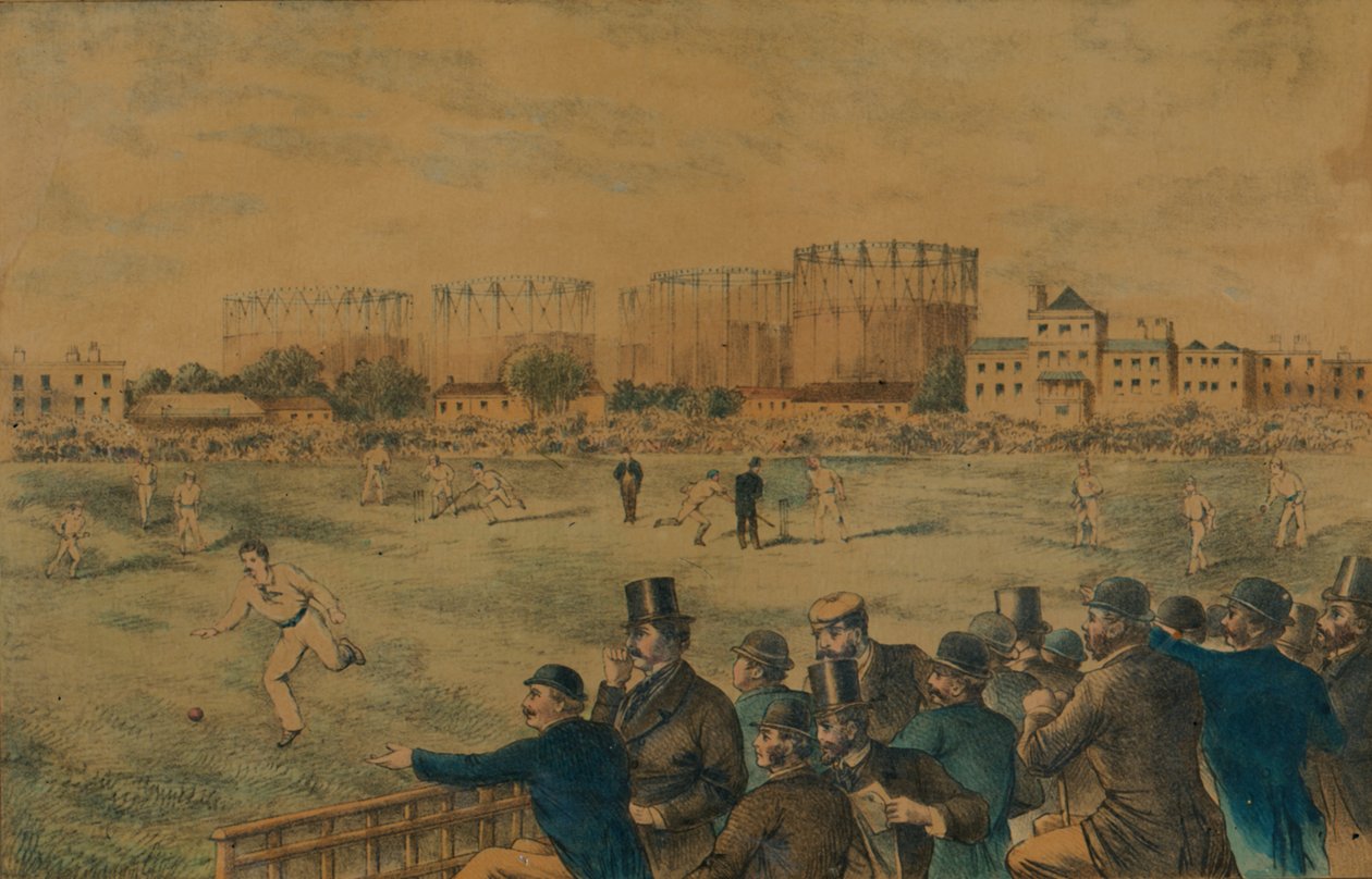 International Cricket Match på Kennington Oval, slutten av 1800-tallet. av Unbekannt
