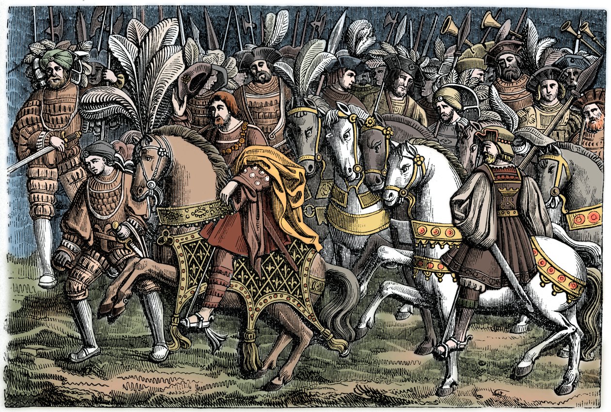Intervju mellom Francis I og Henry VIII, på Field of the Cloth of Gold, 1520, 1870. av Unbekannt