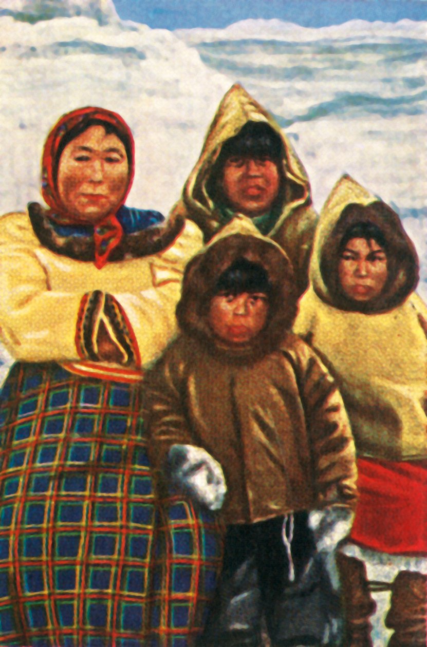 Inuitfolk fra Labrador, Nord-Canada, ca 1928. av Unbekannt