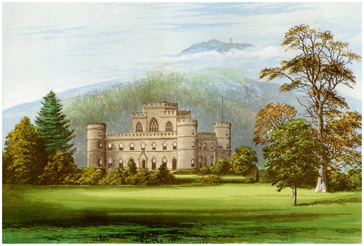 Inveraray Castle, Argyllshire, Skottland, hjemmet til hertugen av Argyll, c1880 av Unbekannt