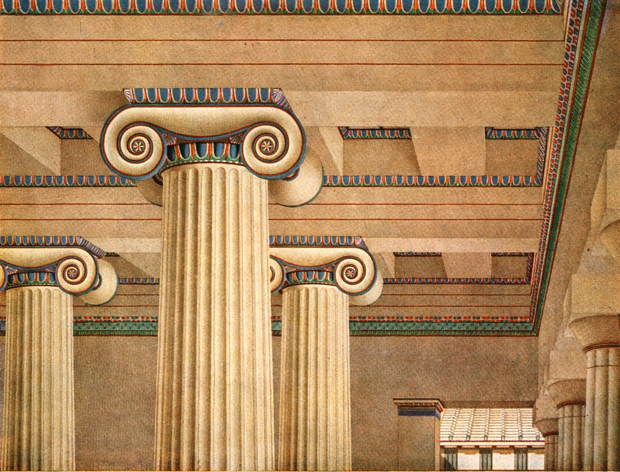 Ionic Hall i Akropolis i Athen, Hellas, 1928. av Unbekannt