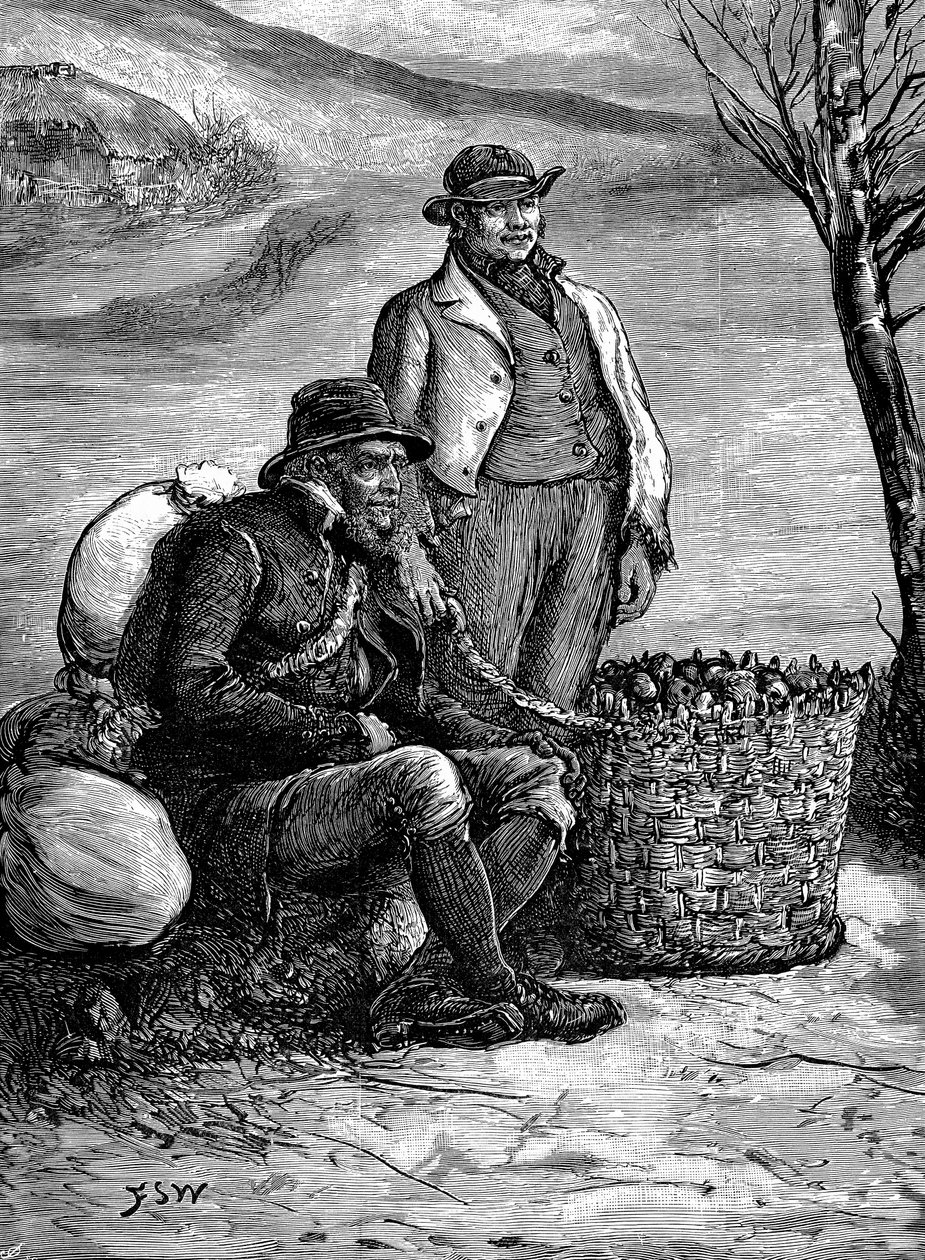 Irske bønder som fraktet hjem settepotetene sine, 1888 av Unbekannt