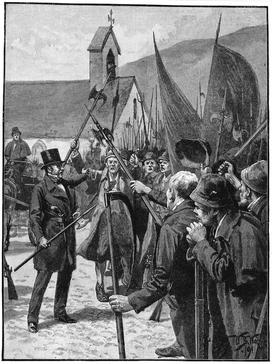 Irske nasjonalister ved Mullinahone hyller William Smith OBrien som deres leder, juli 1848 av Unbekannt