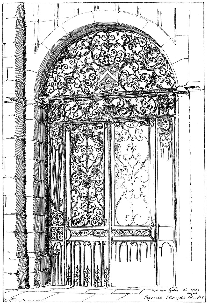 Iron Gates All Souls, Oxford, 1899 av Unbekannt