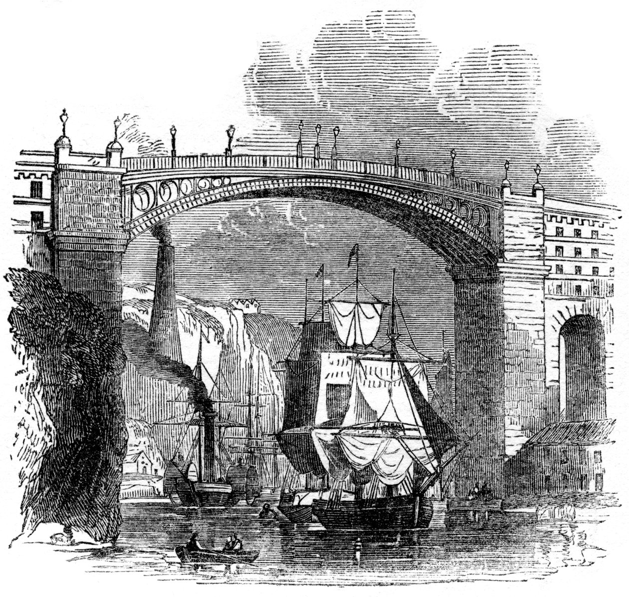 Jernbro ved Sunderland, 1886 av Unbekannt