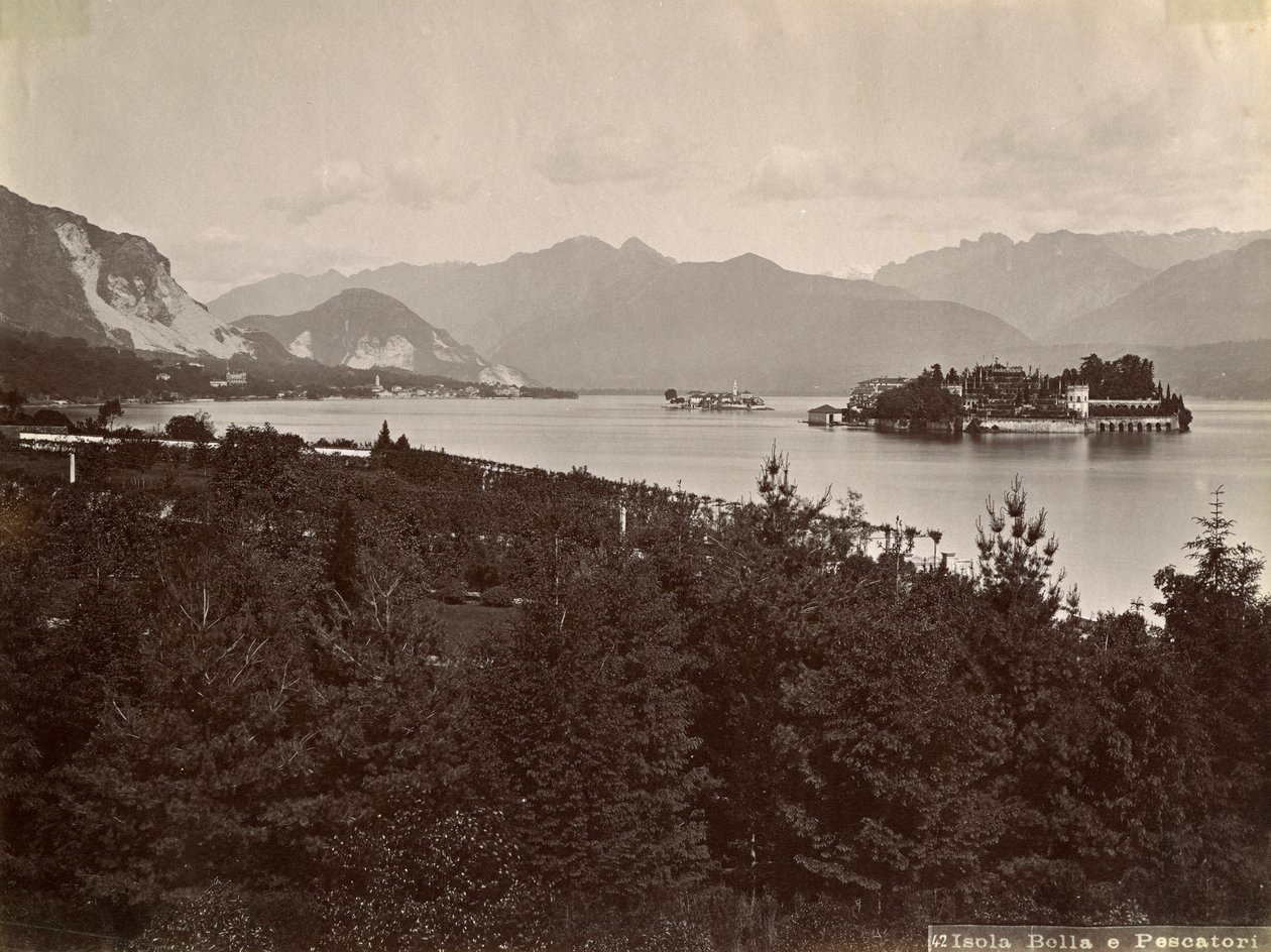 Isola dei Pescatori Island of the Fishermen, Lago Maggiore, Italia, 1890 av Unbekannt