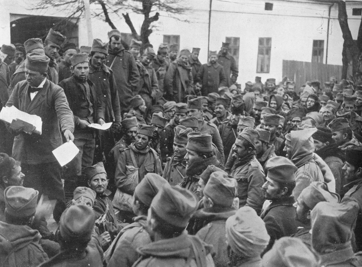 Utsteder pass for noen dagers permisjon hjemme til de sårede serbiske troppene ved Nish, 1915 av Unbekannt