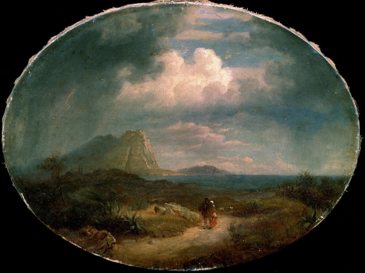 Italiensk landskap, tidlig på 1800-tallet av Unbekannt