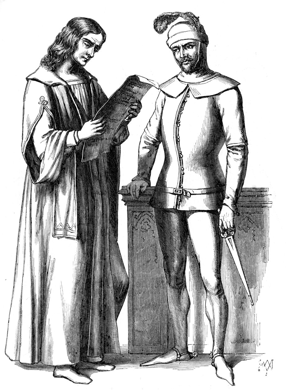 Italienske kostymer fra 1400-tallet 1849 av Unbekannt