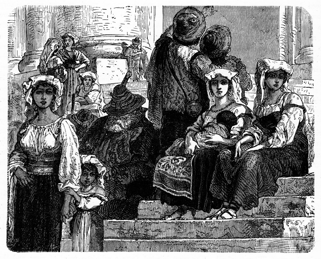 Italienske bønder, ca 1890 av Unbekannt