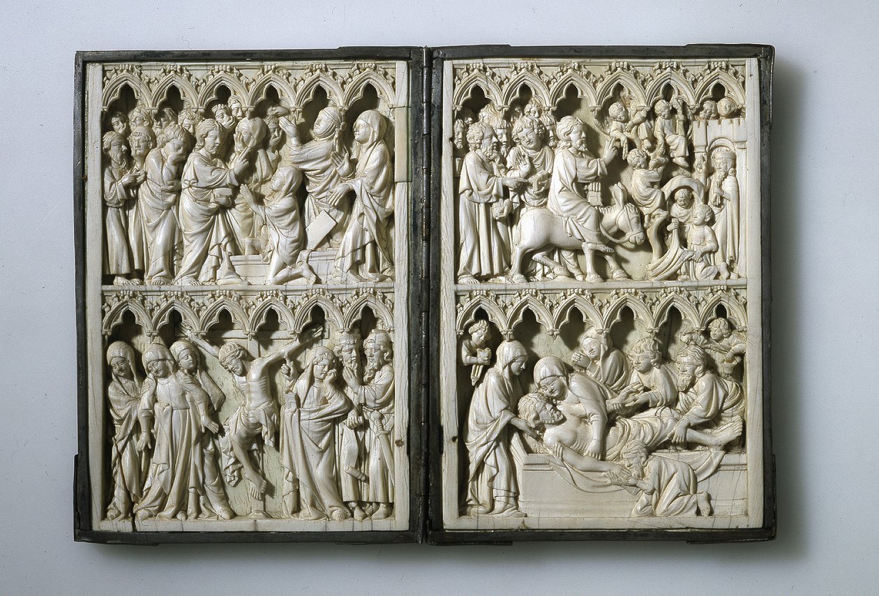 Elfenbensdiptyk med scener fra Life of Christ Property til dronning Jadwiga av Polen, 1300-tallet av Unbekannt