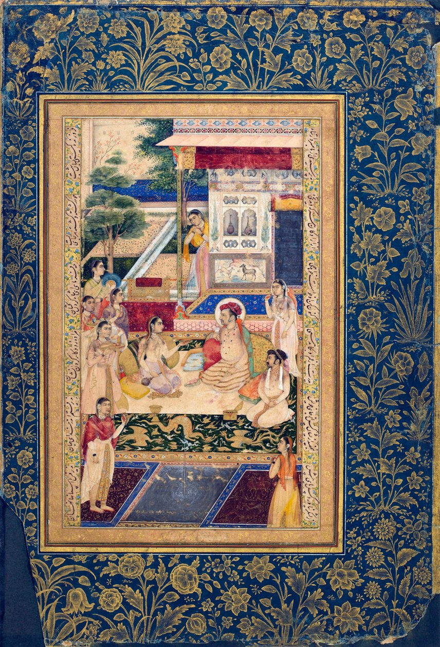 Jahangir og prins Khurram med Nur Jahan, c1624-1625 av Unbekannt