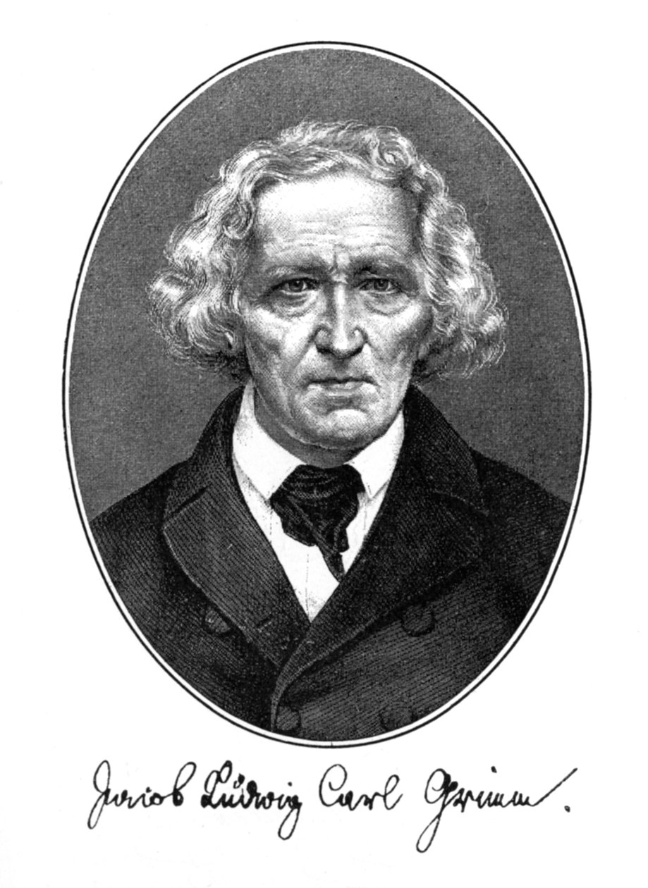 Jakob Ludwig Karl Grimm , tysk forfatter, filolog og mytolog, 1887 av Unbekannt