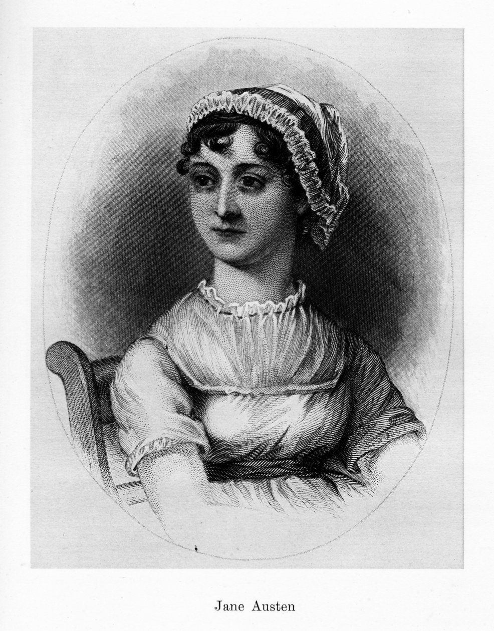 Jane Austen , engelsk romanforfatter, 1800-tallet av Unbekannt
