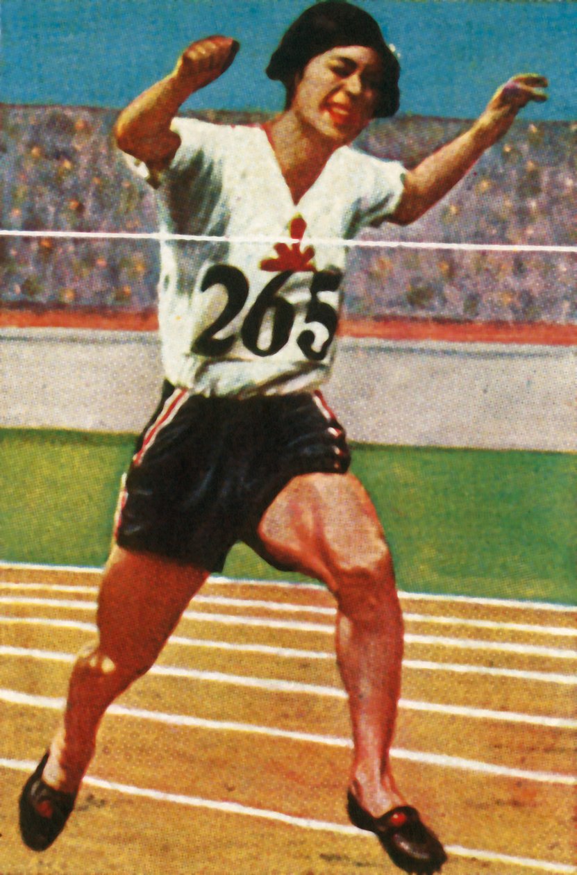 Den japanske friidrettsutøveren Kinue Hitomi vinner sølvmedalje på 800 meter for kvinner, 1928. av Unbekannt