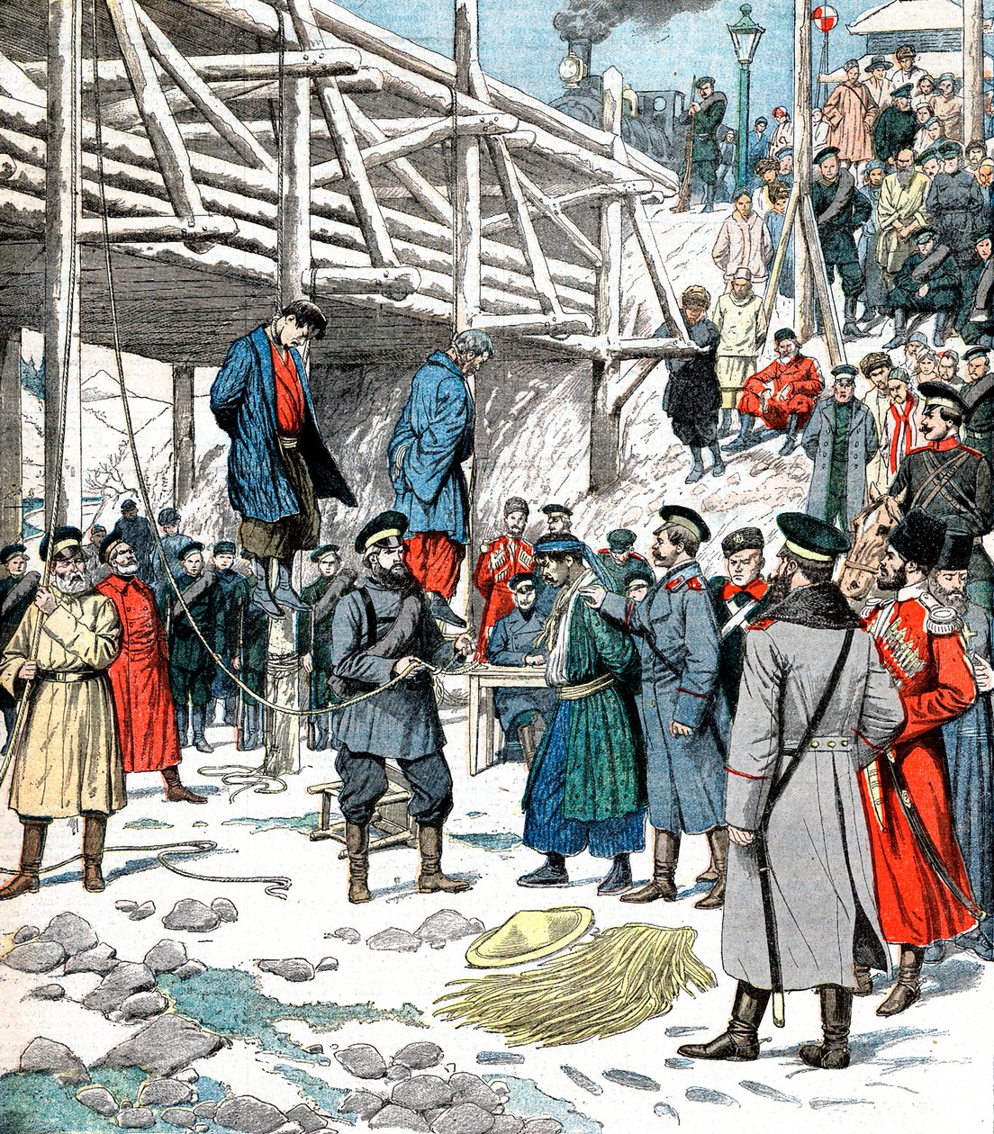 Japanske spioner blir hengt, russisk-japanske krigen, 1904-5 av Unbekannt