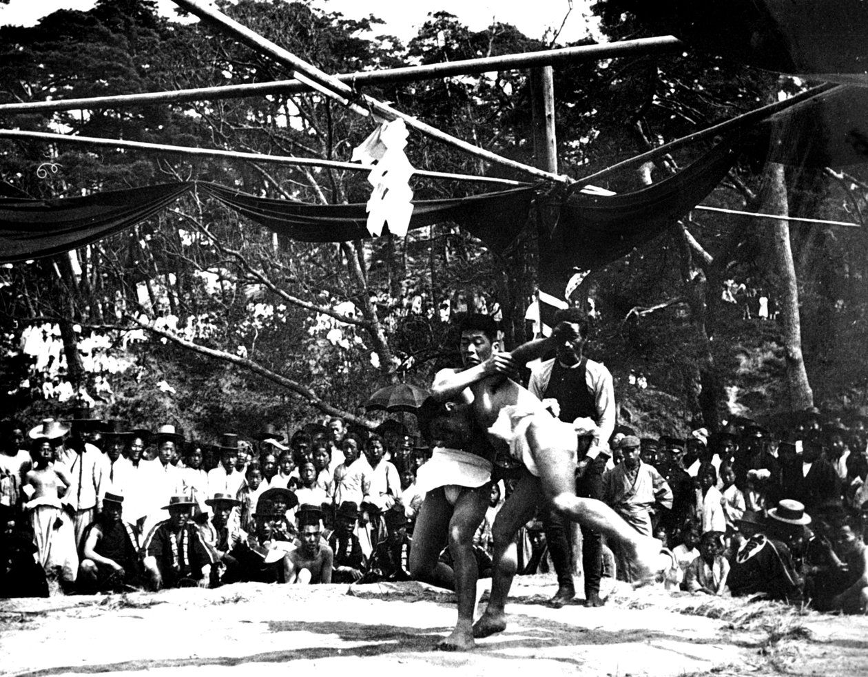 Japansk sumobryting, Korea, 1900 av Unbekannt