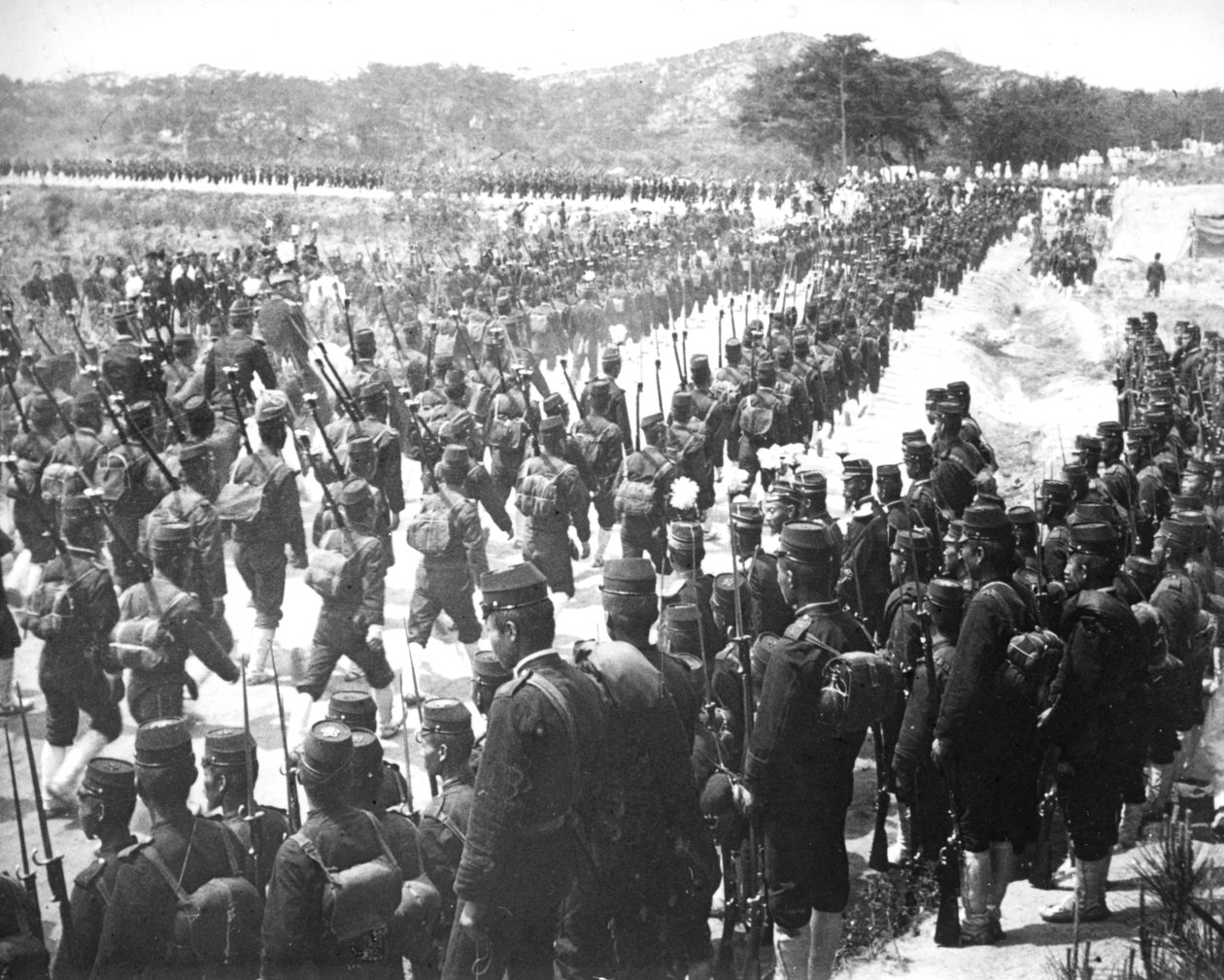 Japanske tropper, Korea, ca 1900 av Unbekannt