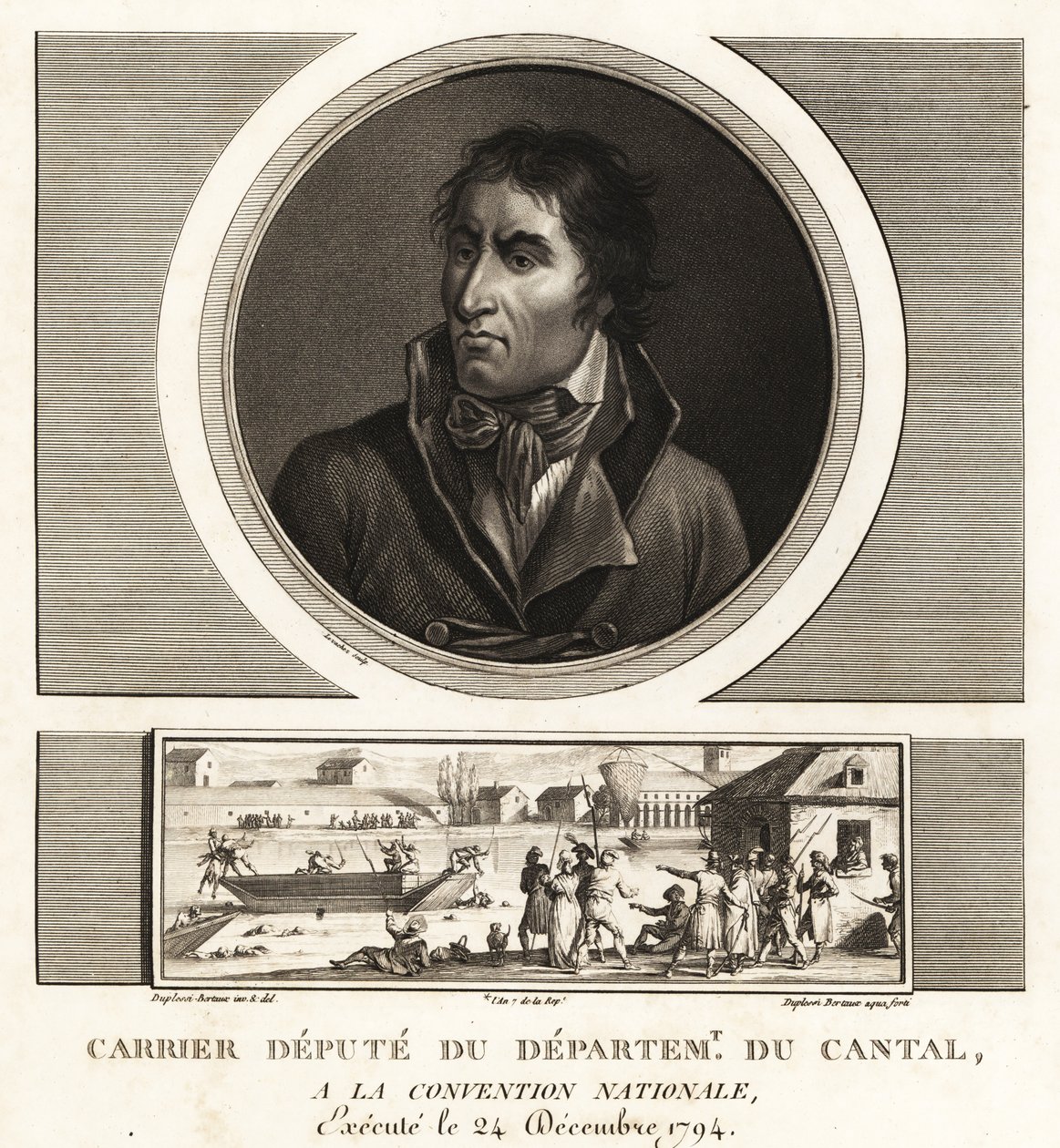 Jean-Baptiste Carrier, stedfortreder for avdelingen for Cantal ved National Convention, giljotinert 1794 av Unbekannt