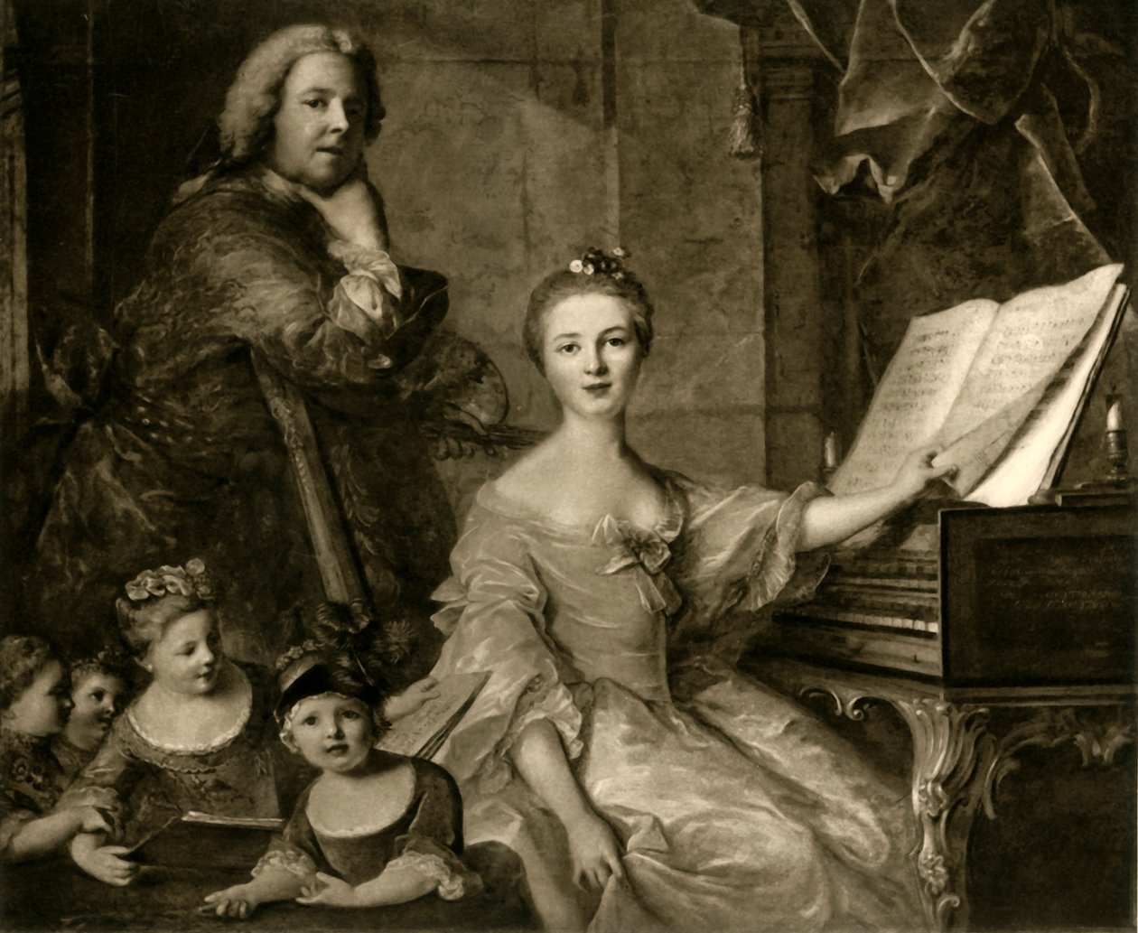 Jean-Marc Nattier og hans familie, 1730-1762, 1903. av Unbekannt