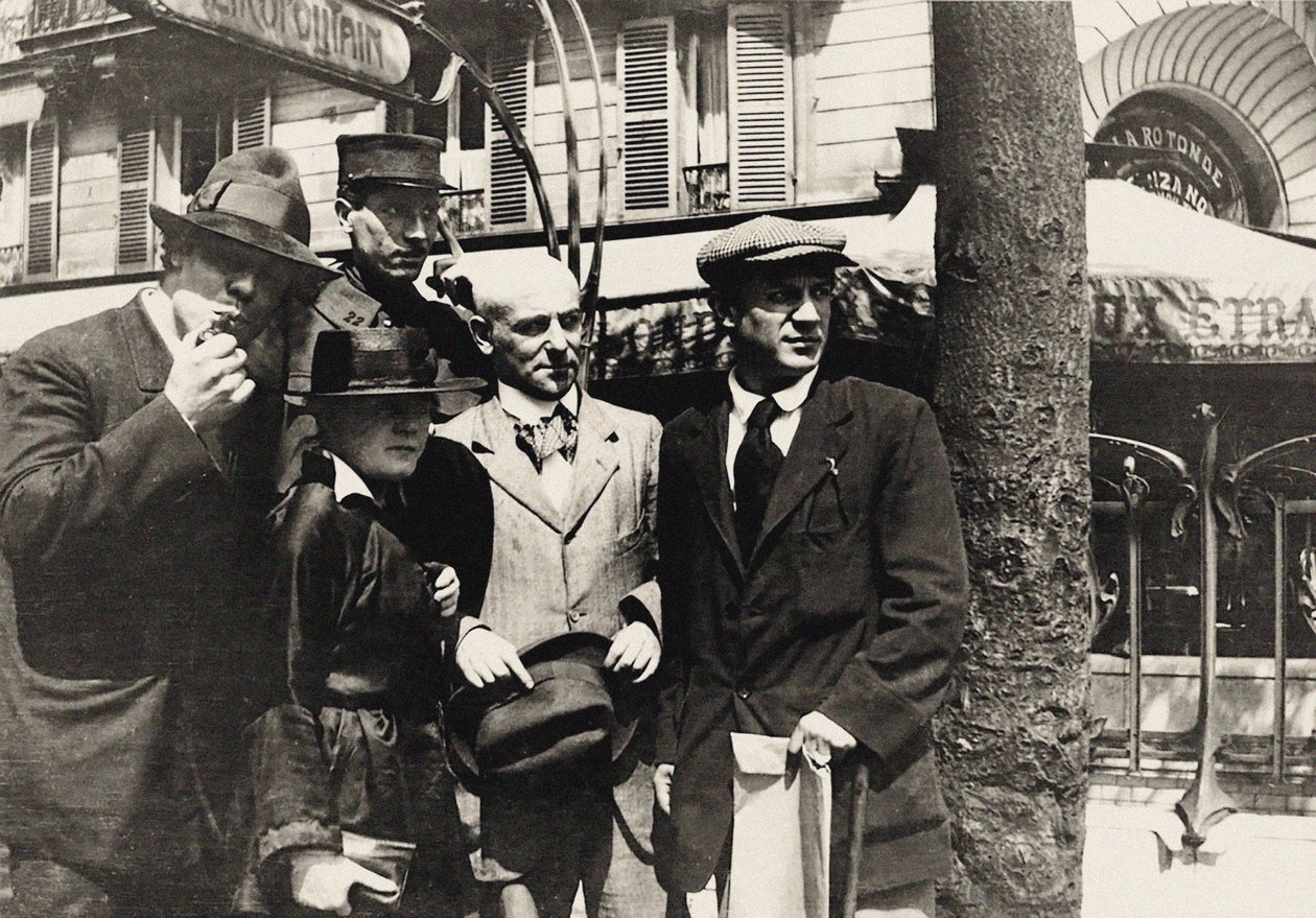 Jean Cocteau, Manuel Ortiz de Zárate, Henri-Pierre Roché, Marie Vassilieff, Max..., 1916. av Unbekannt