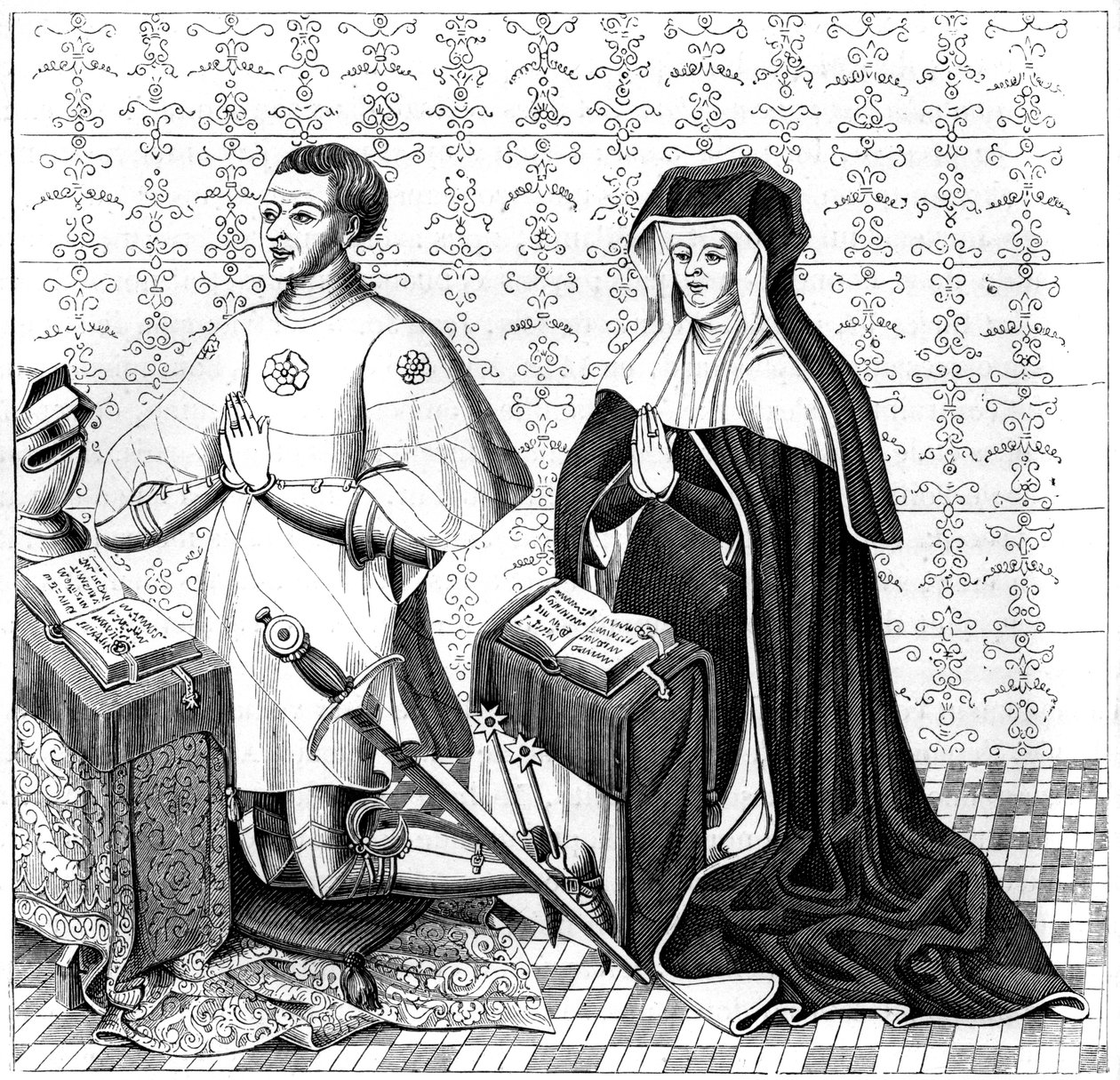 Jean Jouvenel des Ursins hans kone, Michelle de Vitry, ber, 1300- eller 1400-tallet 1849 av Unbekannt