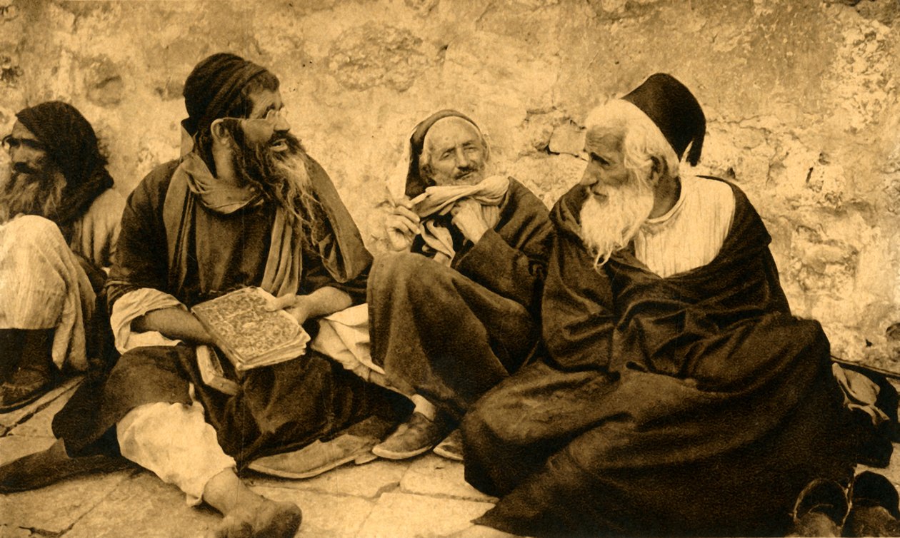 Jerusalem - Jøder ved klagemuren, c1918-c1939. av Unbekannt