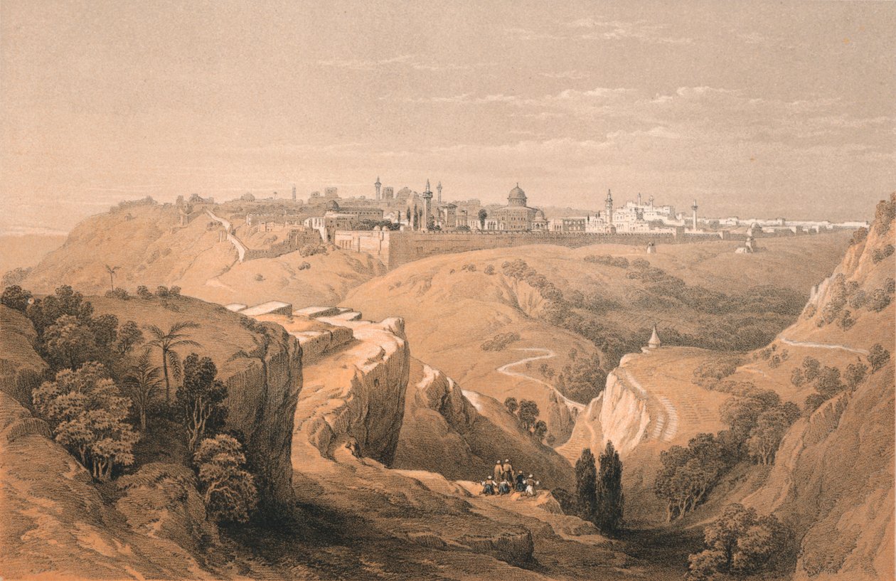 Jerusalem fra veien som fører til Betania, 1855. av Unbekannt