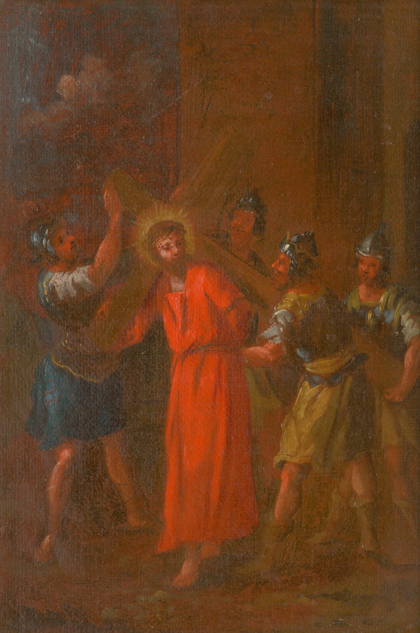 Jesus bærer sitt kors. Studie for korsstasjonene II. av Unbekannt