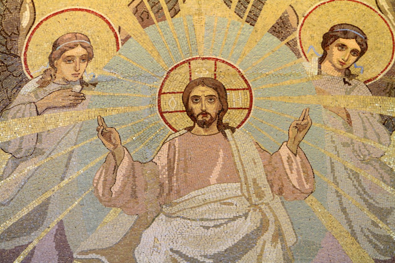 Jesus Kristus. Frelserens kirke for utsølt blod eller Oppstandelseskirken, St. Petersburg, Russland av Unbekannt