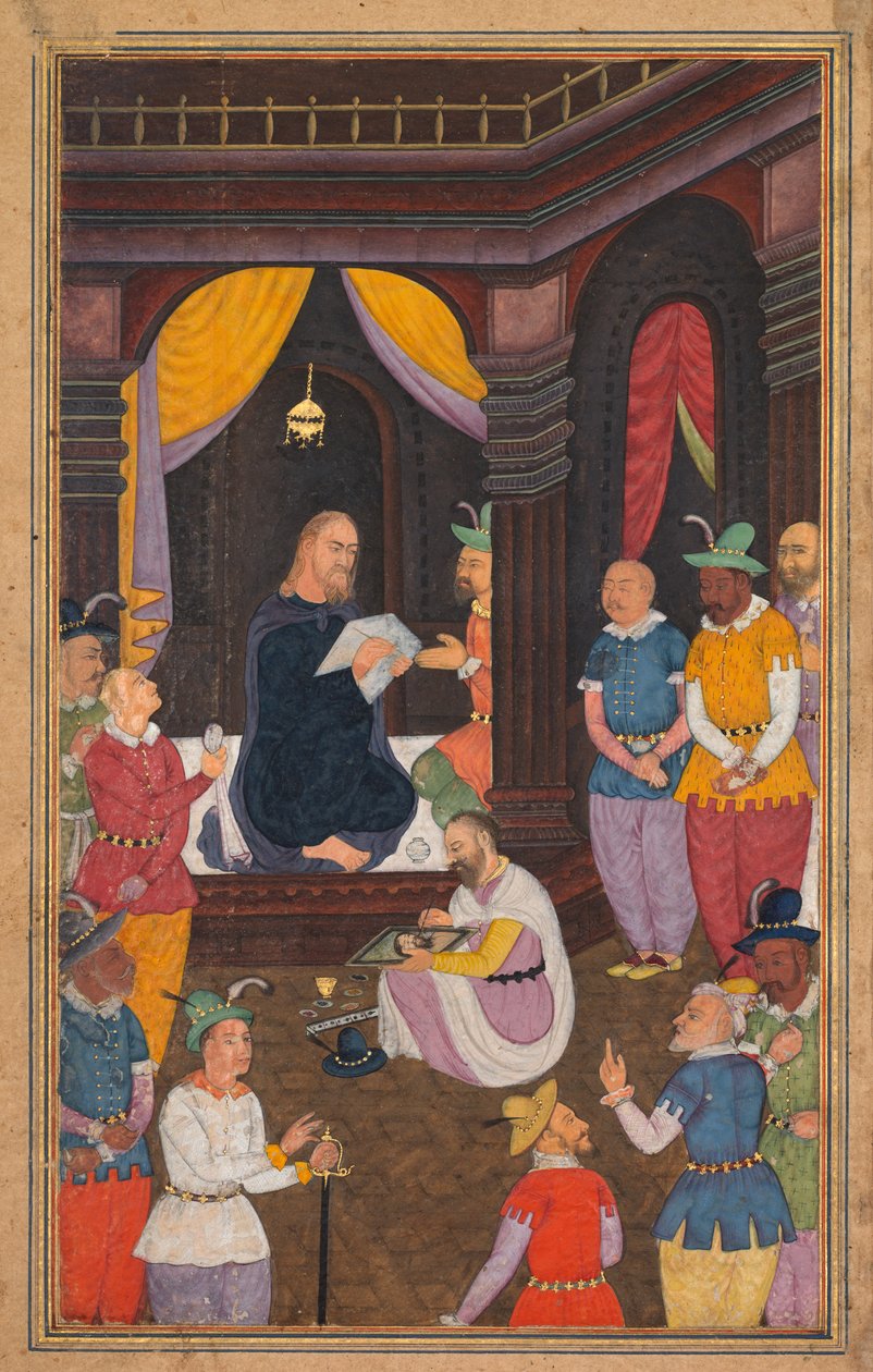 Jesus blir portrettert av kong Abgars maler, fra en Mirat al-quds..., 1602-1604. av Unbekannt