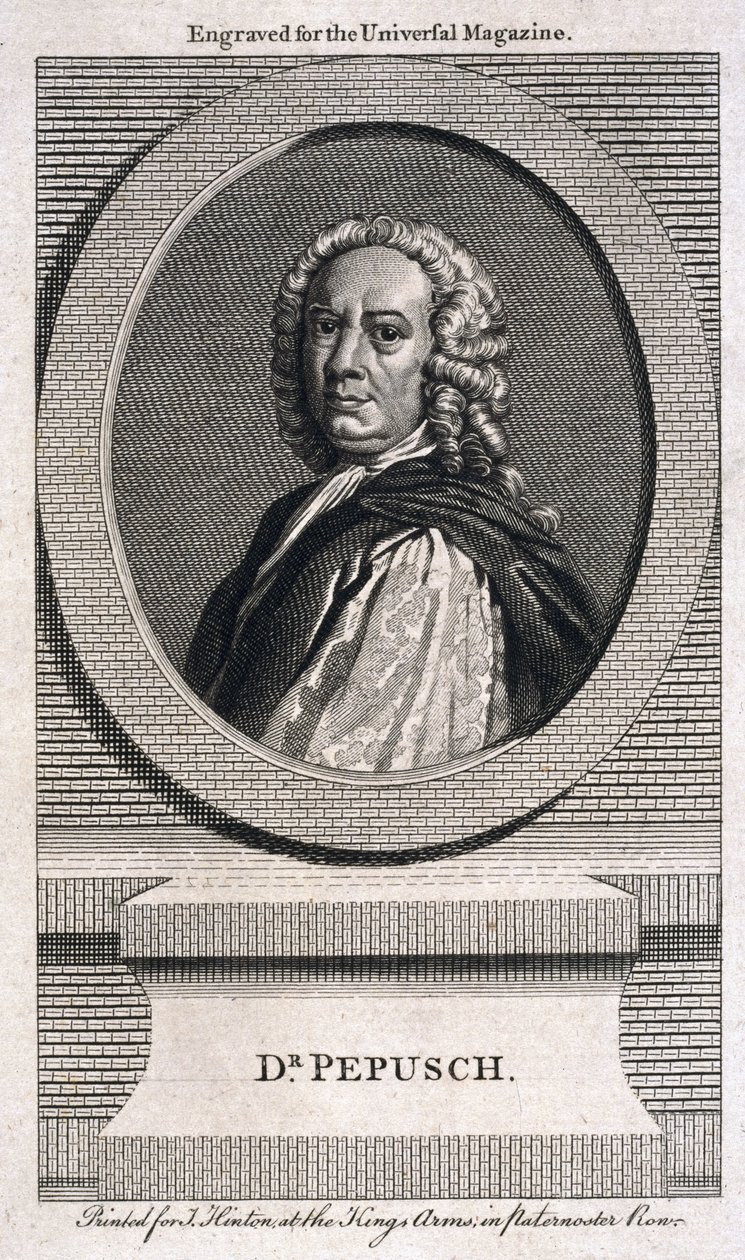 Johann Christoph Pepusch , tysk komponist og musikkteoretiker, ca 1725 av Unbekannt