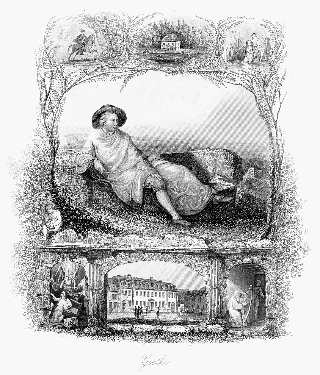 Johann Wolfgang von Goethe , tysk poet, dramatiker og vitenskapsmann, c1860 av Unbekannt