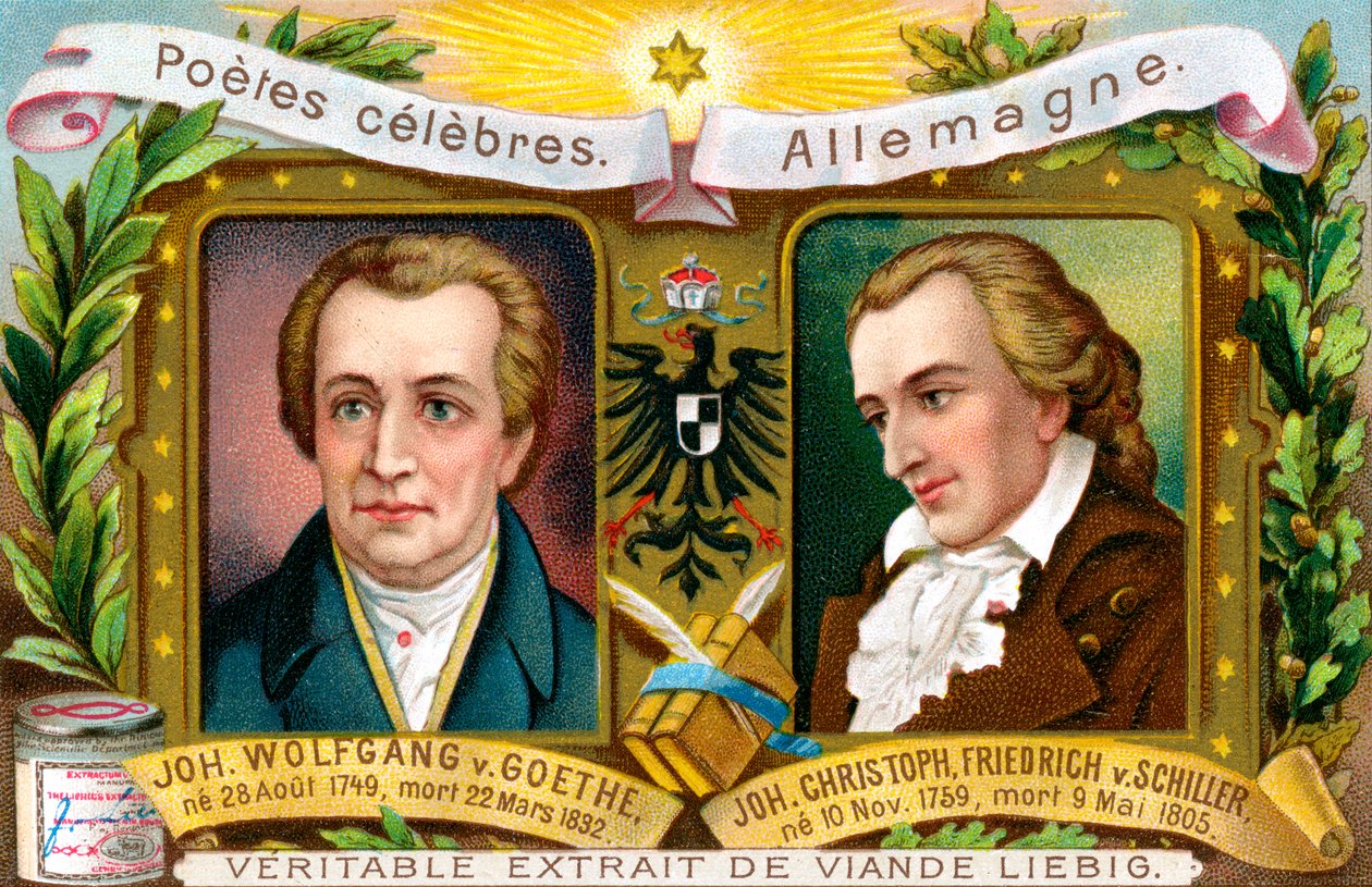 Johann Wolfgang von Goethe og Johann Christoph Friedrich von Schiller, c1900 av Unbekannt
