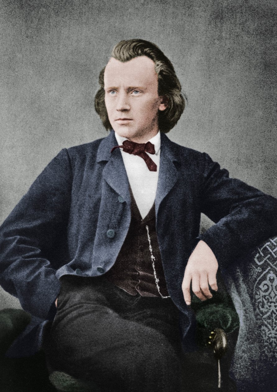 Johannes Brahms 1833-1897, tysk komponist og pianist, c1866 av Unbekannt