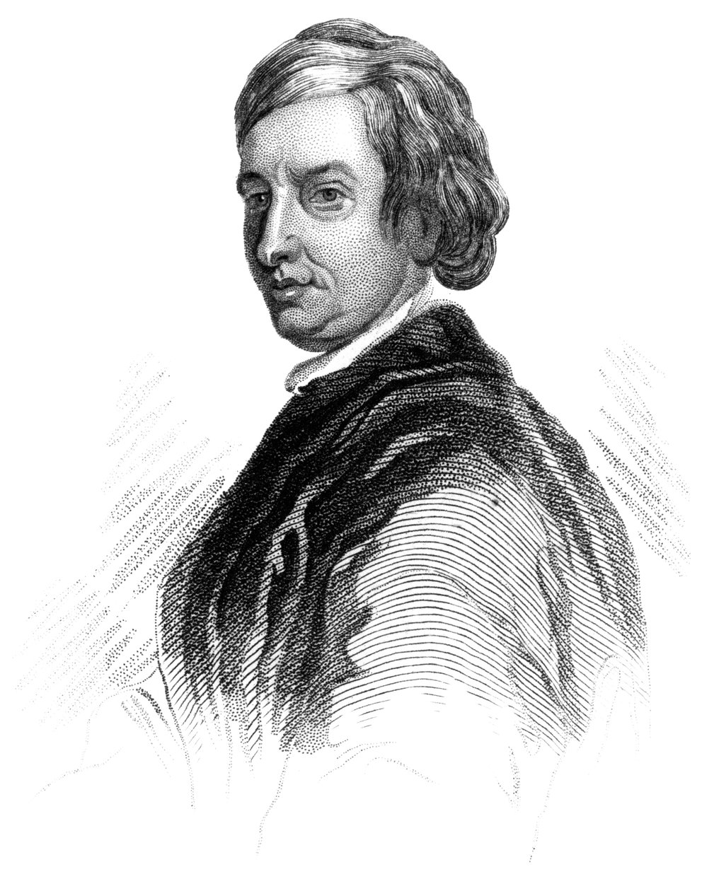 John Dryden , engelsk poet, litteraturkritiker og dramatiker fra 1600-tallet, c1850 av Unbekannt
