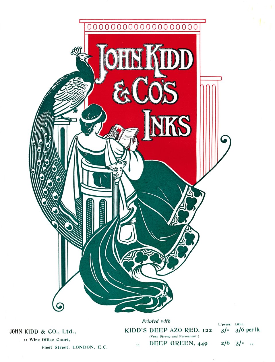 John Kidd & Cos Inks-annonse, 1907 av Unbekannt