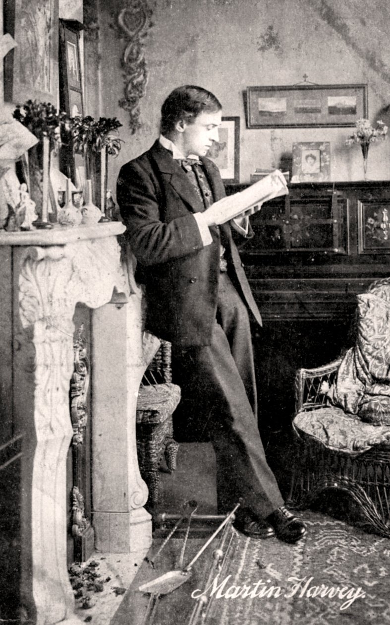 John Martin Harvey 1863-1944, engelsk skuespiller, tidlig på 1900-tallet av Unbekannt
