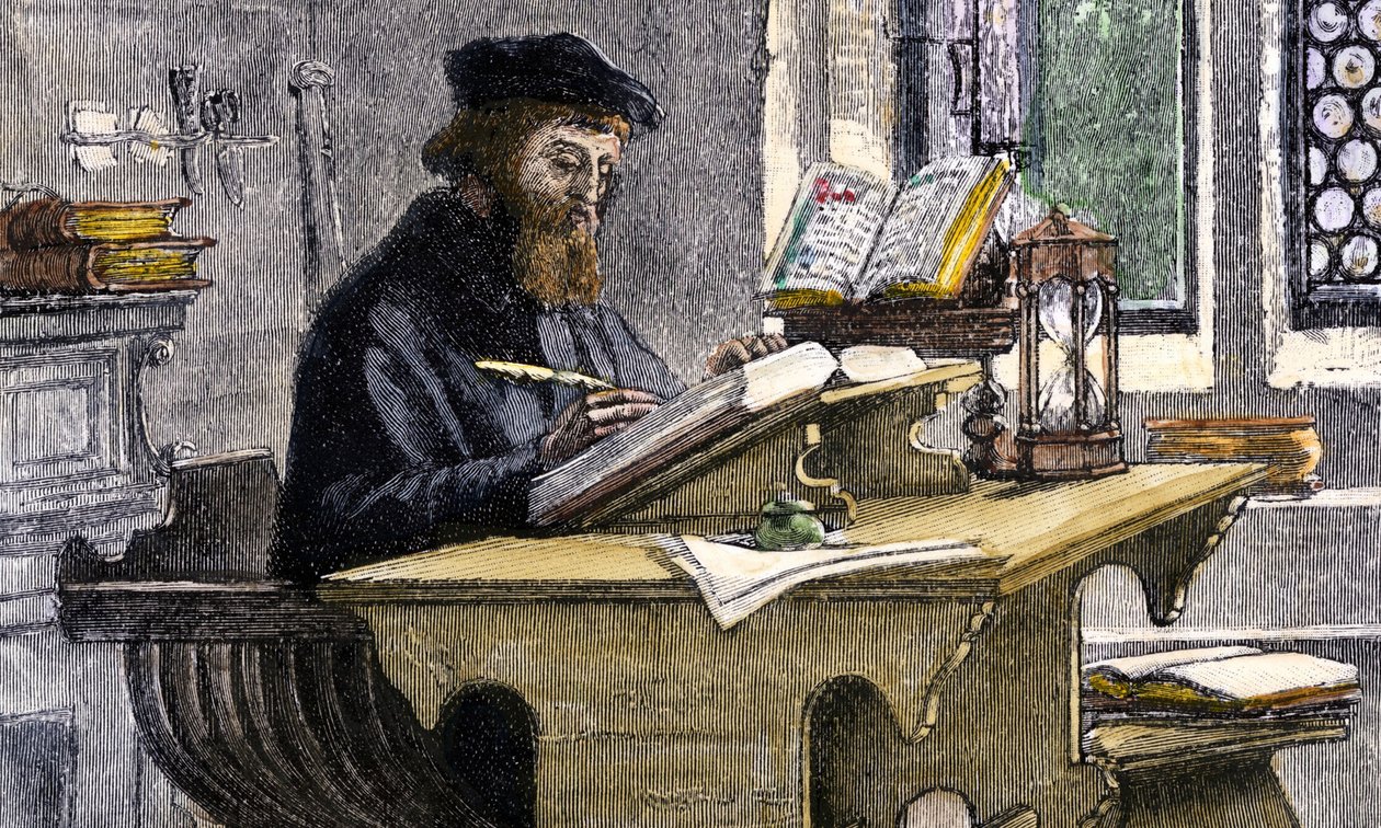 John Wycliffe på jobb, 1800-tallet av Unbekannt
