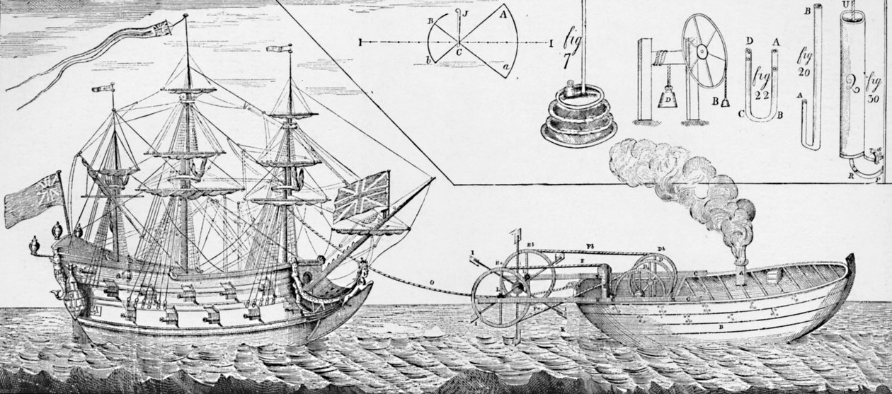 Jonathan Hullss dampslepebåt, 1736, 1904 av Unbekannt